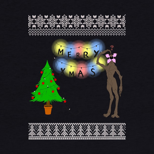 Stranger Things Demogorgon Christmas Knit Pattern by Bevatron